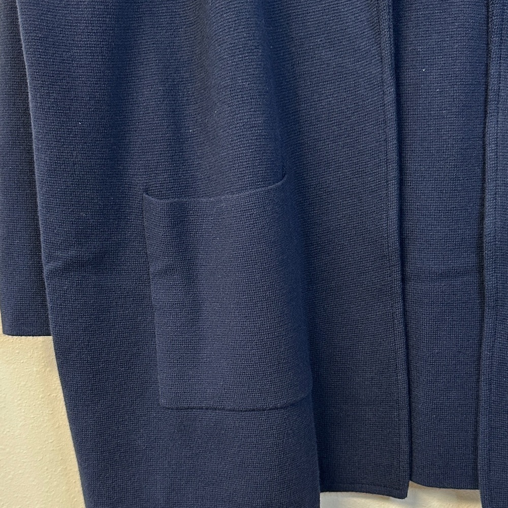 J. Crew Navy Wool Blend Open-Front Longline Cardigan Women’s Plus 2X - Picture 4 of 6